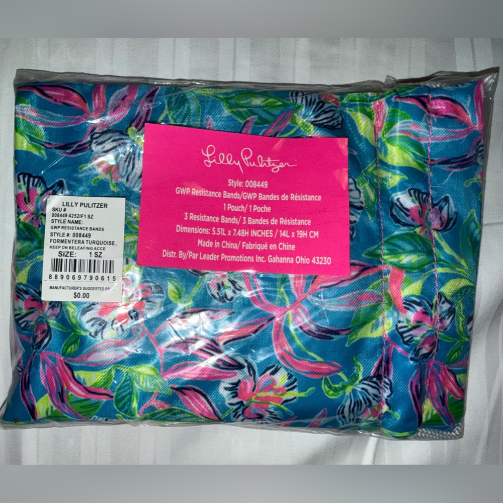 NWT Lilly Pulitzer Resistance Bands Set of 3 In Pouch